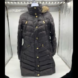 Michael Kors black puffer jacket with hood.Faux fur lines hood. Size med/large